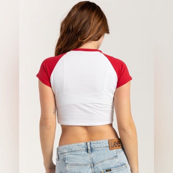 NWT - HYPE AND VICE Stanford Homerun Womens Raglan Tee - Size L - Picture 3 of 3